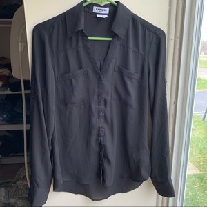 Express Slim Button Down Formal Top